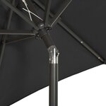 vidaXL Parasol avec lumières LED Noir 200x211 cm Aluminium