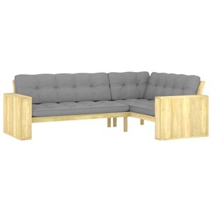 vidaXL Banc d'angle de jardin et coussins 239 cm Bois de pin imprégné
