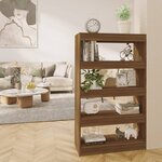 vidaXL Bibliothèque/Séparateur de pièce Chêne marron 80x30x135 cm