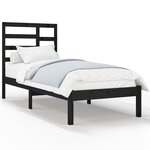 vidaXL Cadre de lit Noir Bois massif 100x200 cm