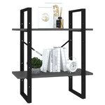 vidaXL Bibliothèque à 2 niveaux Gris 60x30x70 cm Aggloméré