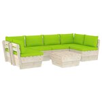 vidaXL Salon de jardin palette 7 Pièces avec coussins Épicéa imprégné