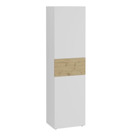 FMD Armoire avec 2 portes 54 5x41 7x199 1 cm Blanc et chêne artisanal