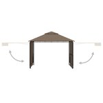 vidaXL Belvédère et double toits étentus 3x3x2 75 m Taupe 180g/m²