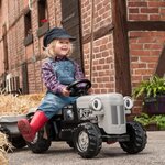 ROLLY TOYS RollyKid Tracteur a pédales gris Little Grey Fergie et sa remorque