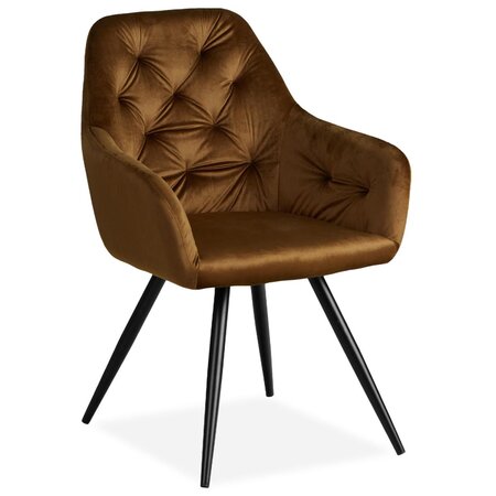 Chaise Salle à Manger Velours Marron Design Moderne