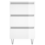 vidaXL Table de chevet blanc brillant 40x35x69 cm bois d’ingénierie