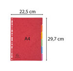 Intercalaires Carte Lustrée 400g 6 Positions - A4 - Couleurs Assorties - X 50 - Exacompta