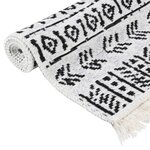 vidaXL Tapis Noir et blanc 160x230 cm Coton