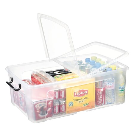 Boîte de rangement en plastique strata - 50 litres - dim : h 45 x l 69 5 cm - lot de 5 - cep