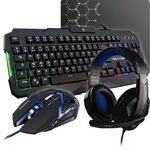 THE G-LAB COMBO ARGON Clavier FR Rétroéclairé Performance + Souris Revetement Soft-Touch + Casque KORP 100  + Tapis Antidérapant