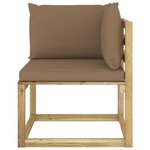 vidaXL Canapés d'angle de jardin 2Pièces et coussins Pin imprégné de vert