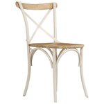 vidaXL Chaises à dossier croisé lot de 6 blanc bois de manguier massif