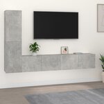 vidaXL Ensemble de meubles TV 4 Pièces Gris béton Bois d'ingénierie