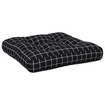 vidaXL Coussin de palette motif à carreaux noir 60x60x12 cm tissu