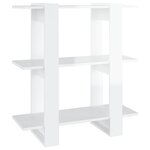 vidaXL Bibliothèque/Séparateur de pièce Blanc brillant 80x30x87 cm