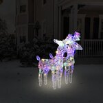 vidaXL Rennes de Noël 2 Pièces 80 LED Multicolore Acrylique