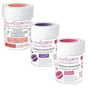 Kit de colorants alimentaires - Rose-violet-corail
