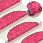 vidaXL Tapis de marches d'escalier 15 Pièces Rose 65x21x4 cm