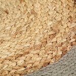 vidaXL Napperons 6 Pièces Naturel et gris 38 cm Jute et coton