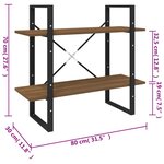 vidaXL Bibliothèque 2 niveaux Chêne marron80x30x70cm Bois d'ingénierie