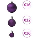 vidaXL Ensemble de boules de Noël 100 Pièces Violet