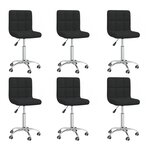vidaXL Chaises pivotantes à manger lot de 6 Noir Tissu