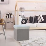 Pouf coffre pliable imitation fourrure léo
