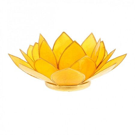 Porte bougie fleur de lotus jaune et or 3 ème chakra