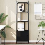 vidaXL Bibliothèque avec porte noir 44 5x30x154 5 cm bois d'ingénierie