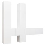 vidaXL Ensemble de meuble TV 6 Pièces Blanc Aggloméré