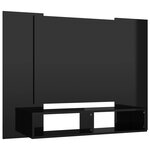 vidaXL Meuble TV mural Noir brillant 120x23 5x90 cm Aggloméré