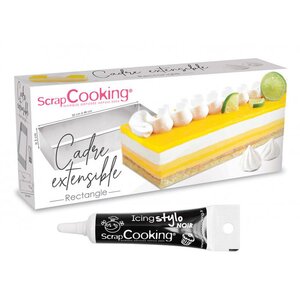 Cadre extensible Rectangle + Stylo de glaçage noir
