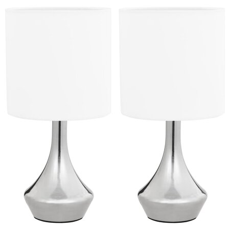 vidaXL Lampes de table 2 Pièces Bouton tactile Blanc E14