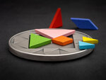 Monnaie en argent 5 dollars g 62.2 (2 oz) millésime 2023 tangram puzzle 2