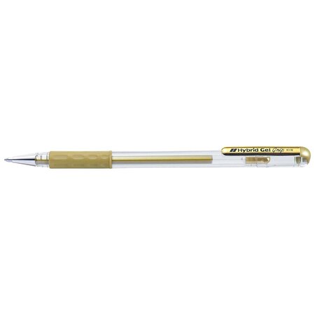 Stylo roller à encre hybrid gle grip metallic k118  or pentel