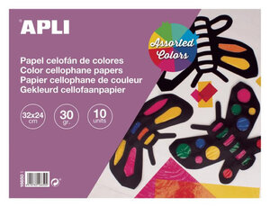 Bloc Cellophane 32X24Cm 10 Feuilles Couleur Assorties