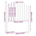 vidaXL Tête de lit Noir 96x4x110 cm Bois massif de pin