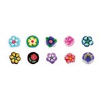 20 mini canes pâte polymère à trancher 5 x 0 5 cm - Fleurs
