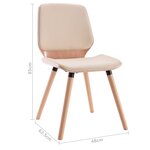 vidaXL Chaises à manger lot de 4 crème similicuir
