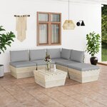 vidaXL Salon de jardin palette 6 Pièces avec coussins Épicéa imprégné