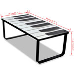 vidaXL Table basse avec impression de piano Dessus de table en verre