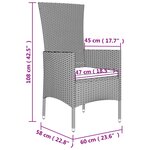 vidaXL Ensemble à dîner de jardin avec coussins 3 Pièces Beige poly rotin