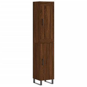 vidaXL Buffet haut Chêne marron 34 5x34x180 cm Bois d'ingénierie