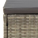 vidaXL Salon de jardin 5 Pièces avec coussins Gris Résine tressée