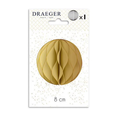 Boule En Papier Dorée - Nid D'abeille - Finitions Paillettes Dorées - Décoration Noël - 8x14 Cm - Draeger paris