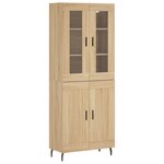 vidaXL Buffet haut Chêne sonoma 69 5x34x180 cm Bois d'ingénierie