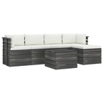 vidaXL Salon palette de jardin 6 Pièces avec coussins Bois de pin massif