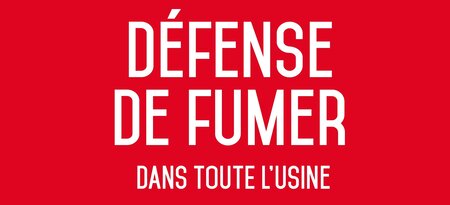 Autocollant vinyl - défense de fumer dans toute l'usine - l.200 x h.100 mm uttscheid