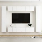 vidaXL Ensemble de meubles TV 10 Pièces Blanc Aggloméré